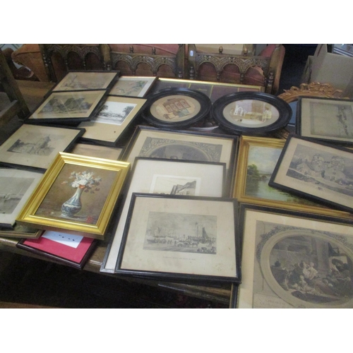 90 - Mixed pictures to include a Donald Crawford signed engraving, mixed coloured engravings and others