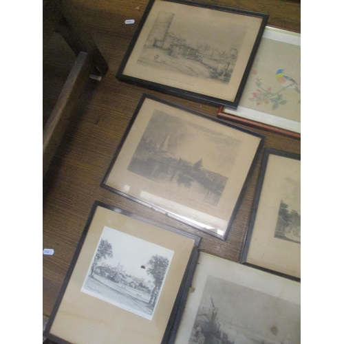 90 - Mixed pictures to include a Donald Crawford signed engraving, mixed coloured engravings and others