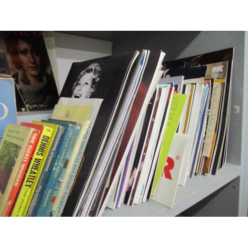 290 - A quantity of books, The Studio and theatre magazines, a stamp album without stamps and other items ... 