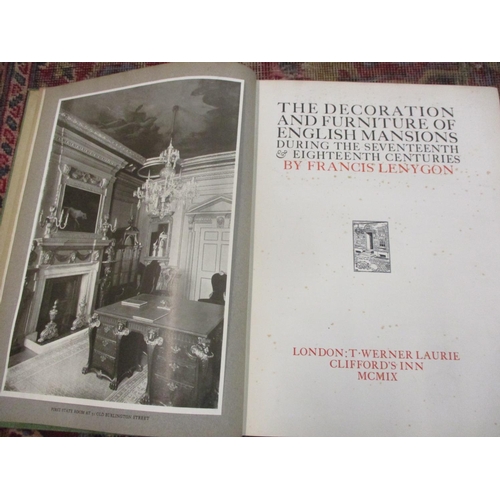 298 - Books: A 1909 The Decoration and Furniture of English Mansions during the 17th and 18th Centuries by... 