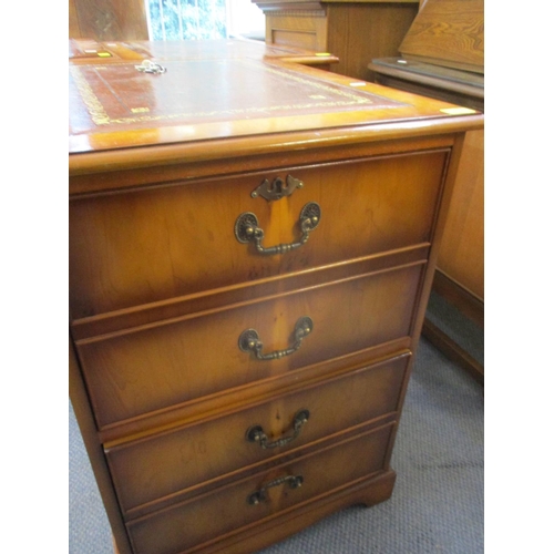 311 - Three reproduction yew two drawer filing cabinets