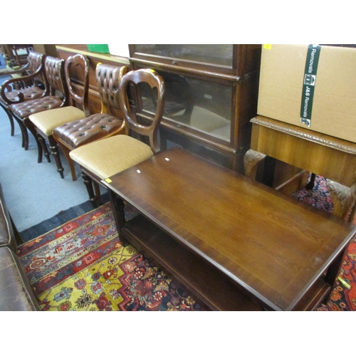 315 - A quantity of mixed reproduction chairs (5) and a reproduction mahogany coffee table