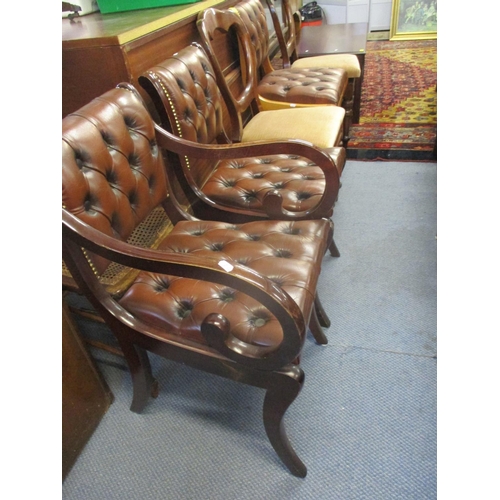 315 - A quantity of mixed reproduction chairs (5) and a reproduction mahogany coffee table