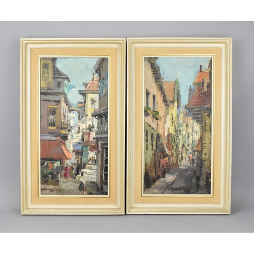 135 - Theodorus Van Oorschot (1910-1989) Dutch
pair of paintings depicting a Continental market street sce... 