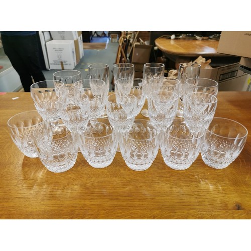 91 - Waterford Colleen crystal glasses, comprising four port glasses, six short tumblers, six stemmed win... 