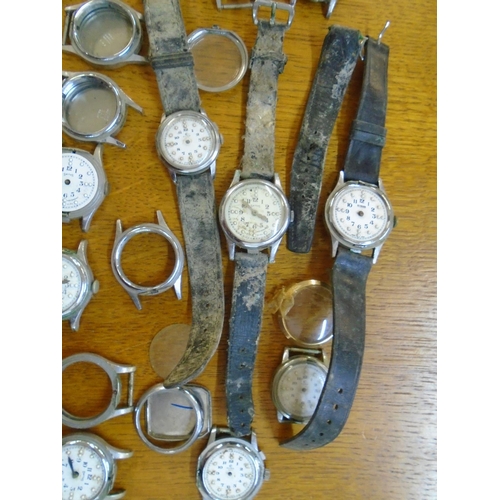 14 - A group of wristwatches to include Smiths, Cyma, Verity and Hy Moser, movements and other watch part... 