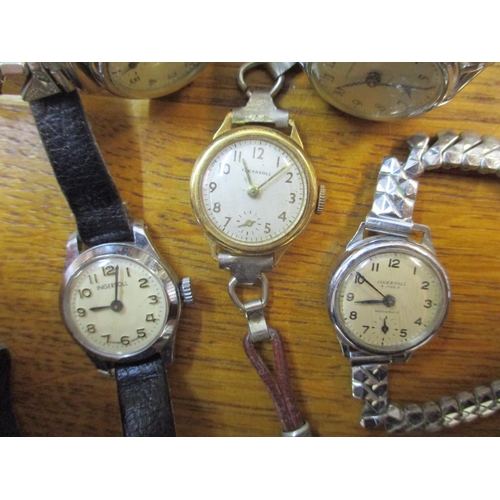 231 - Five vintage ladies Ingersoll wrist watches and a vintage Heuer pocket timer
Location: Cab