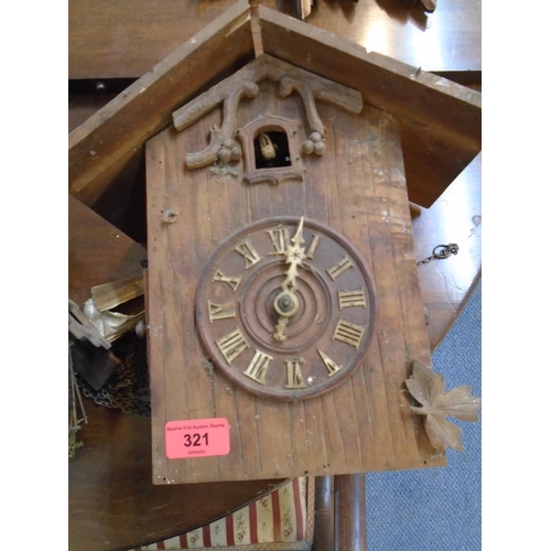 232 - Two wooden cased cuckoo wall clocks and a cuckoo clock movement A/F
Location: 5:5