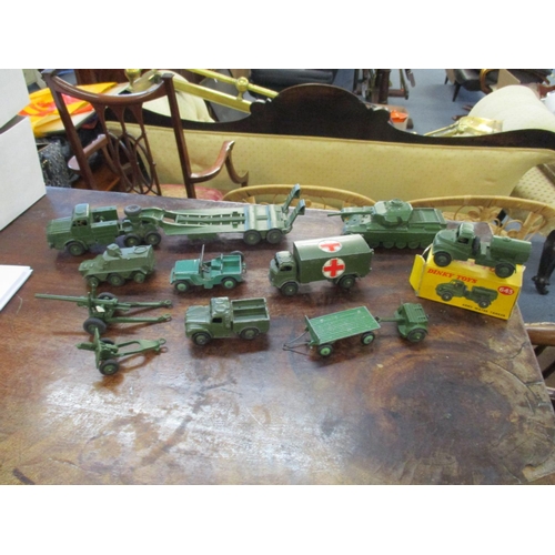 208 - Ten vintage Dinky Army vehicles to include a Thornycroft Mighty Antar, Tank Transporter, Centurion T... 