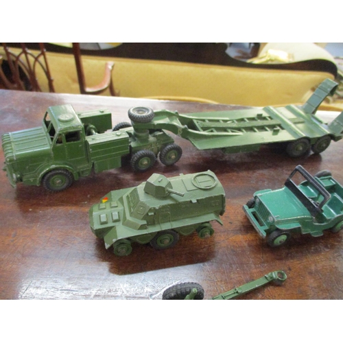 208 - Ten vintage Dinky Army vehicles to include a Thornycroft Mighty Antar, Tank Transporter, Centurion T... 