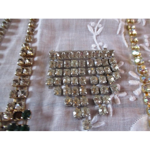 226 - A collection of mid to late 20th century diamante jewellery to include brooches, necklaces, bracelet... 