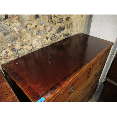 233 - A Georgian mahogany chest with two short over three long drawers raised on bracket feet A/F (two fee... 