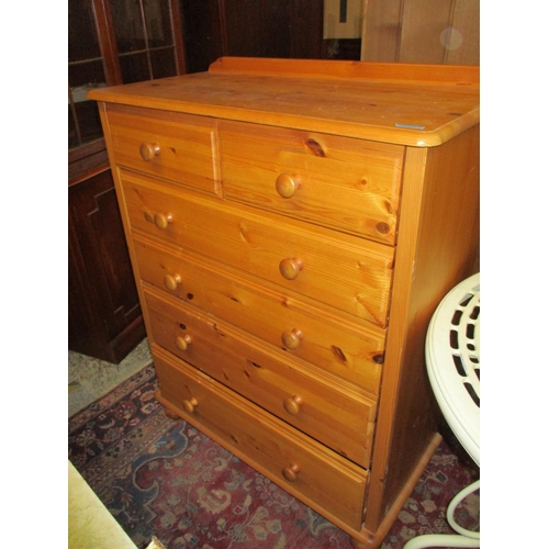 234 - A modern pine twin door wardrobe and a similar pine chest of six drawers 
Location: G