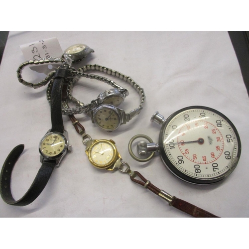 231 - Five vintage ladies Ingersoll wrist watches and a vintage Heuer pocket timer
Location: Cab