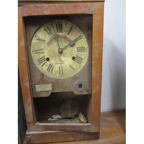 242 - An early 20th century The National Time Recorder Co Ltd mahogany cased clock, the dial inscribed Aqu... 