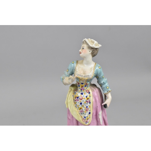 161 - Two early 19th century Royal Crown Derby figures, one modelled as an allegorical figure with crown a... 