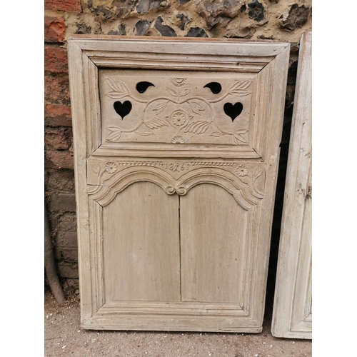 183 - A set of three Victorian carved and moulded doors, two with dates to the front, one 1848, the other ... 