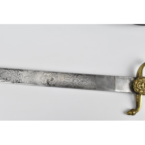 119 - A WWI British Royal Navy midshipman's dirk by Gieves Matthews and Seagrove, with black leather scabb... 