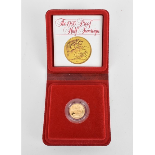 192 - A 1980 Royal Mint gold half sovereign coin, in presentation case