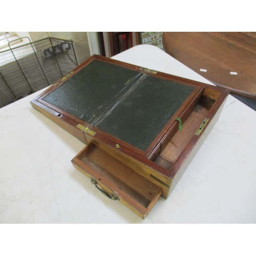 64 - A 19th century brass bound mahogany writing slope, with secret drawer 14 h x 30 w x 25cm d
Location:... 