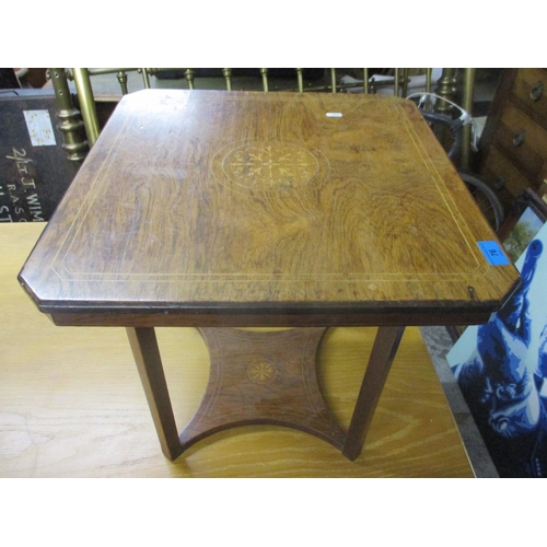 76 - An Edwardian inlaid rosewood two tier occasional table (legs cut down)
Location: G