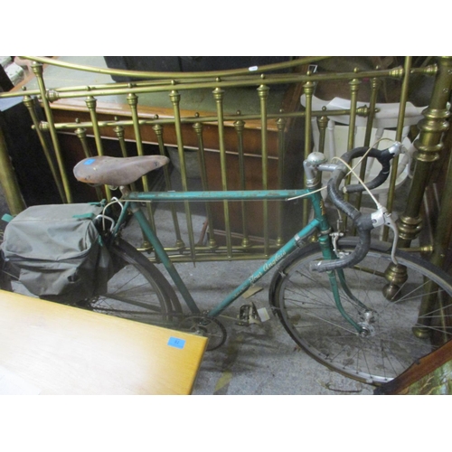 80 - A vintage Hopper Tour Anglais modele de Luxe bicycle in a green metallic colour with a Brookes leath... 