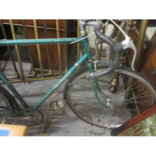 80 - A vintage Hopper Tour Anglais modele de Luxe bicycle in a green metallic colour with a Brookes leath... 