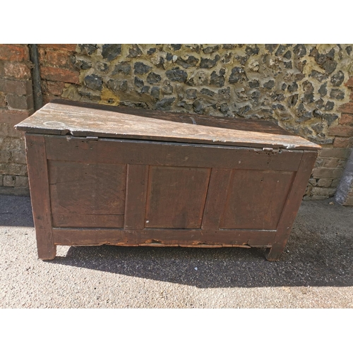 188 - A late 17th century oak coffer, with carved floral frieze above three carved lozenge panels, 64 cm h... 