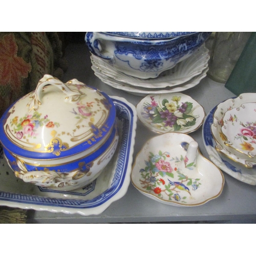 55 - A large mixed lot comprising hats, tights, books, mirrors, ceramics, glass, vintage empty glass perf... 