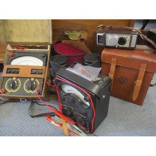 358 - Asahi Pentax binoculars, a Universal Avometer, a GB Bell & Howell 624 8mm and another meter reader
L... 