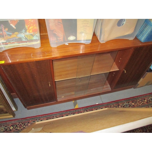 380 - A pair of Retro teak side units with sliding glass doors. Location:CR