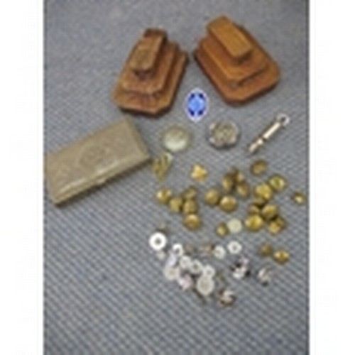 378 - A group of chrome and brass RAF buttons and badges, along with the Acme City Whistle, 3 St Christoph... 