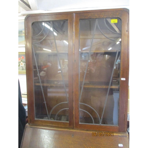 374 - A 1930's oak bureau bookcase, 183 h x 74 w x 40 d, together with a vintage lot comprising a white pa... 