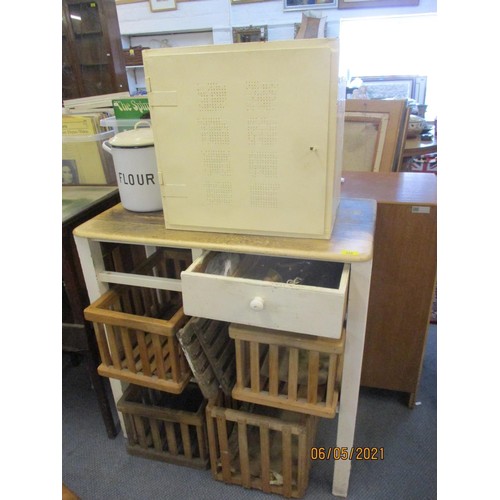 374 - A 1930's oak bureau bookcase, 183 h x 74 w x 40 d, together with a vintage lot comprising a white pa... 