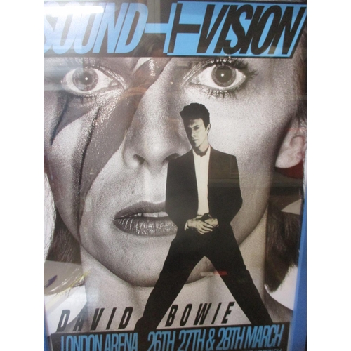 A David Bowie Sound and Vision Tour poster, 57 x 39cm, in a glazed