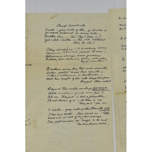 169 - Suffragette Interest: A set of three framed hand written poems by Suffragette activist Olive Hockin ... 