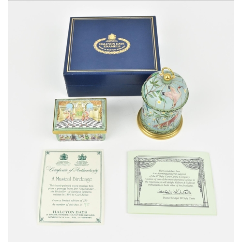 176 - A Halcyon Days limited edition enamelled music box, 'The Gondoliers box', number 127 out of 1000, wi... 