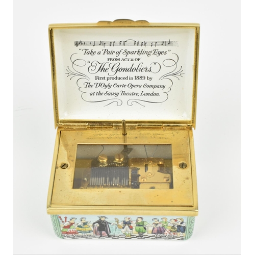 176 - A Halcyon Days limited edition enamelled music box, 'The Gondoliers box', number 127 out of 1000, wi... 