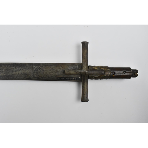 181 - An 18th/19th century copy of a 13th century Norman oakeshott long sword, with tapering fullered blad... 