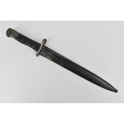 188 - An early 20th century Siamese (Thailand) Mauser bayonet, type 45, with original metal scabbard, the ... 