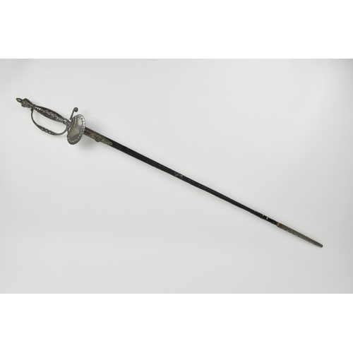 191 - A British court sword by Cooling Lawrence & Sons, possibly Victorian, with etched foliage to the tri... 