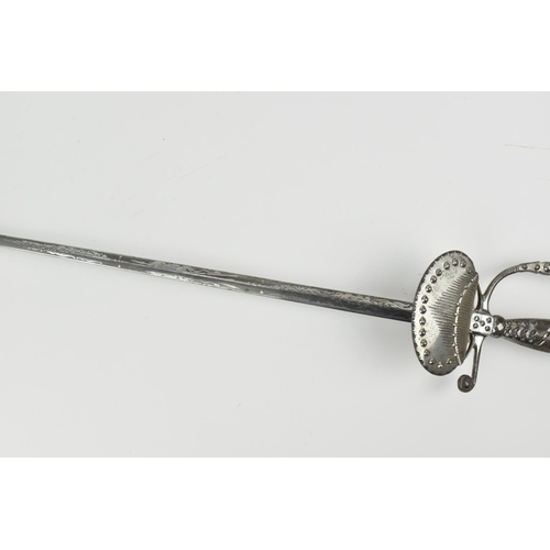 191 - A British court sword by Cooling Lawrence & Sons, possibly Victorian, with etched foliage to the tri... 