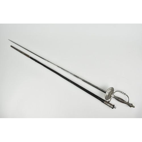 191 - A British court sword by Cooling Lawrence & Sons, possibly Victorian, with etched foliage to the tri... 