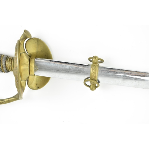 184 - A late 19th century American army officer's dress sword, with etched blade designed with the America... 