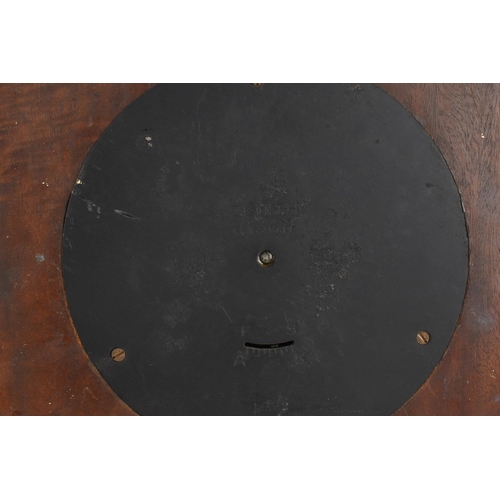 56 - A mahogany cased Art Deco Zenith 18 day circular convex, wall hanging wall clock. having a centre wi... 