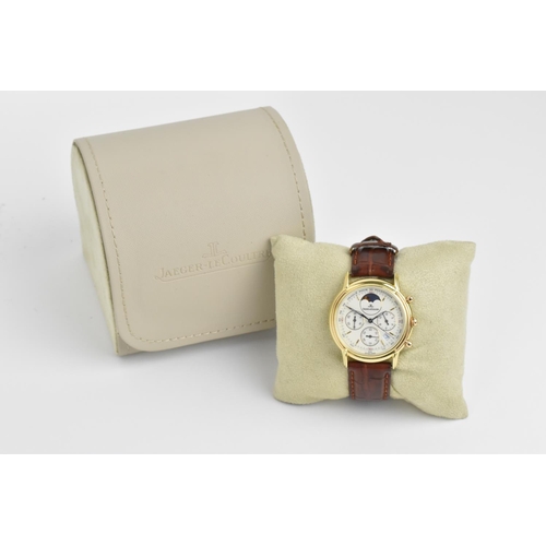 66 - A gents 18ct gold Jaeger-Le Coultre Odysseus chronograph moonphase wristwatch, with white enamel dia... 