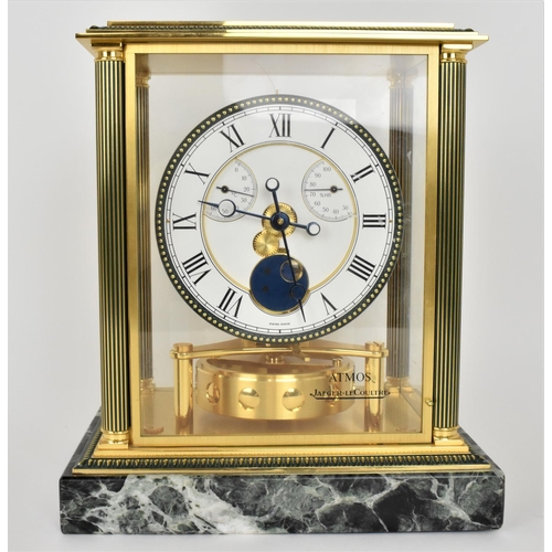 A Jaeger Le Coultre gilt brass Atmos Elysee Moonphase Cal. 544