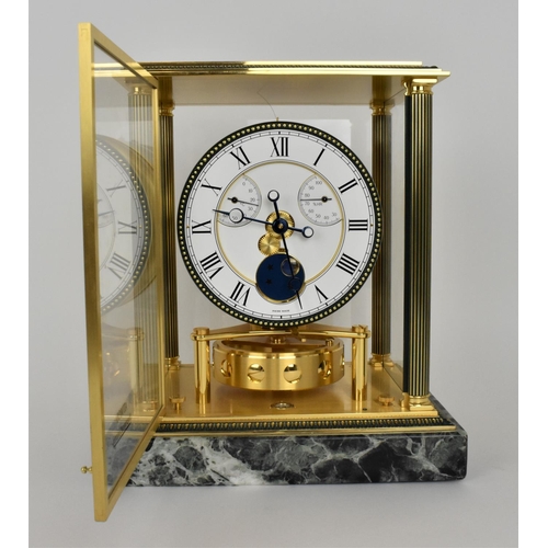 A Jaeger Le Coultre gilt brass Atmos Elysee Moonphase Cal. 544