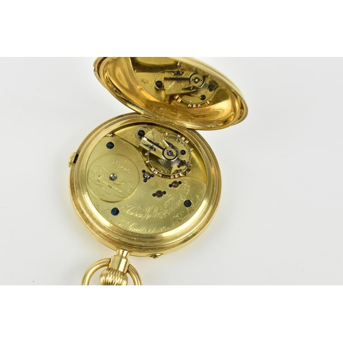 204 - A 18ct gold circa 1927, Johnson, Walker & Tolhurst Ltd full hunter pocket watch/stop watch. Having w... 