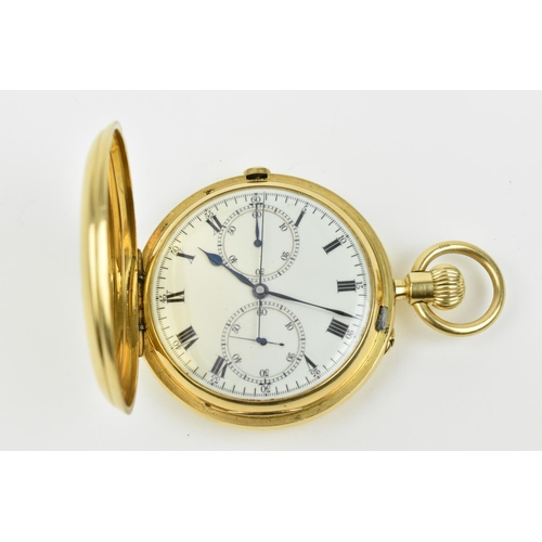 204 - A 18ct gold circa 1927, Johnson, Walker & Tolhurst Ltd full hunter pocket watch/stop watch. Having w... 